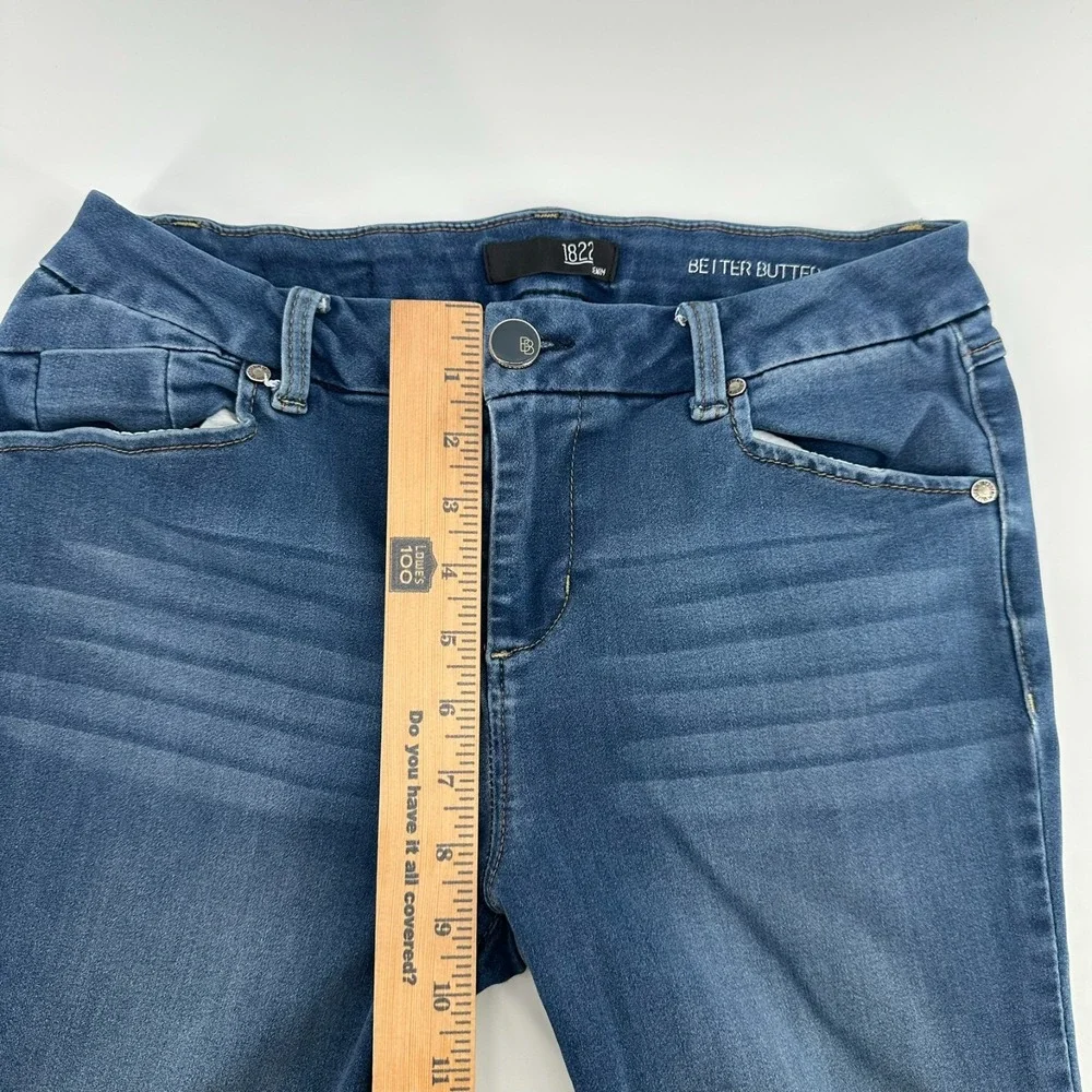 1822 Denim Jeans Womens 8/29 Blue Better Butter Slim Straight Mid-Rise Whisker